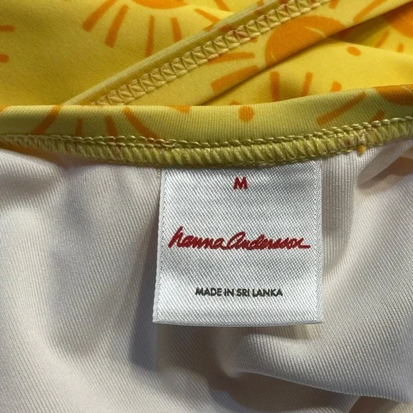 Hanna Andersson Womens Sun Print One Piece Swimsuit Yellow Orange Medium - Picture 4 of 6